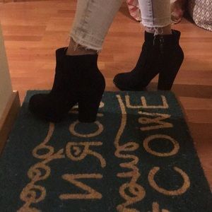 Zara black suede booties size 37